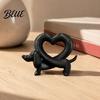 Durable Pla Home Ornament 3D Printed Dachshund Heart Ornament Creative Dog Statue