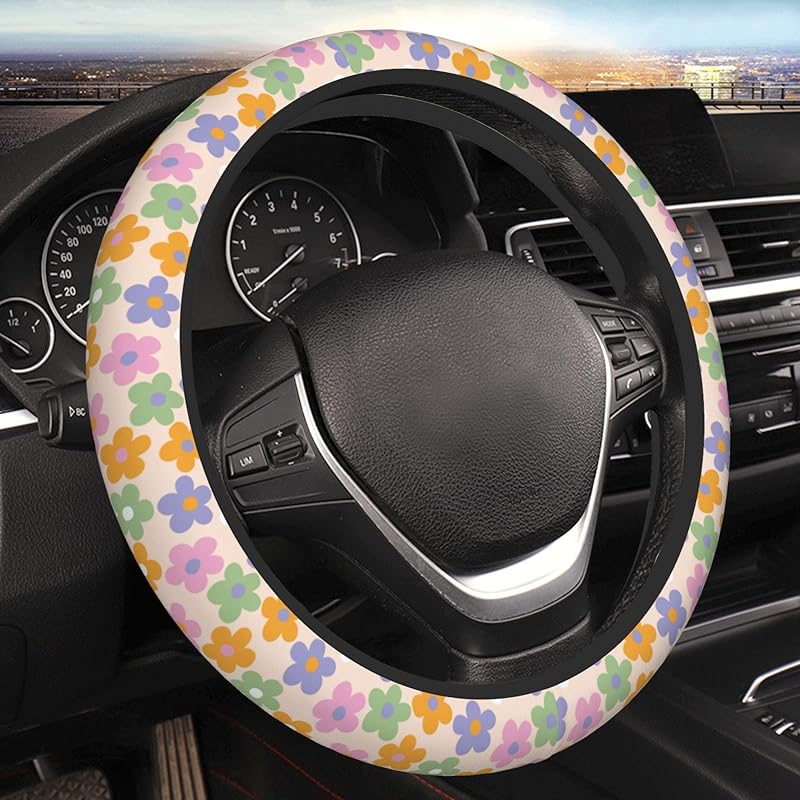 Western Steering Wheel Cover Cute Universal 15 Inch Car Accessories Protector for Women Fit Auto SUV Sedan Vans Trucks