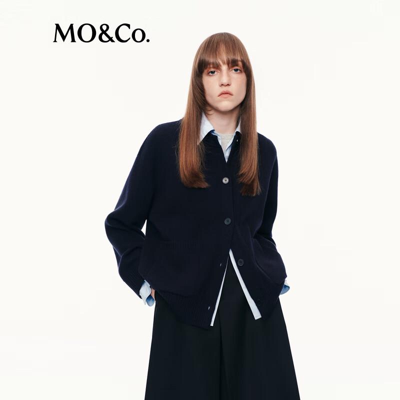 MO&Co. Women's 100% Wool V-Neck Loose Fit Sweater