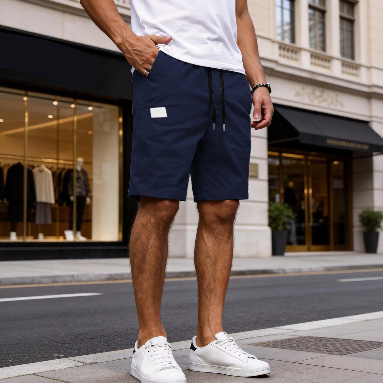 

Men s Loose Casual Drawstring Shorts XL Темно-синій
