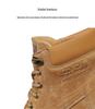 Men's Extra Large Yellow Martin Boots - Autumn/Winter Wear-Resistant Top Layer Cowhide Work Boots
