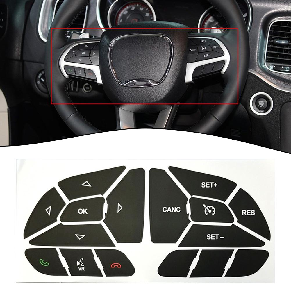 Car Steering Wheel Button Repair Decals Stickers For Dodge Charger 2016 - 2025 Car Interior Button Repair Sticker