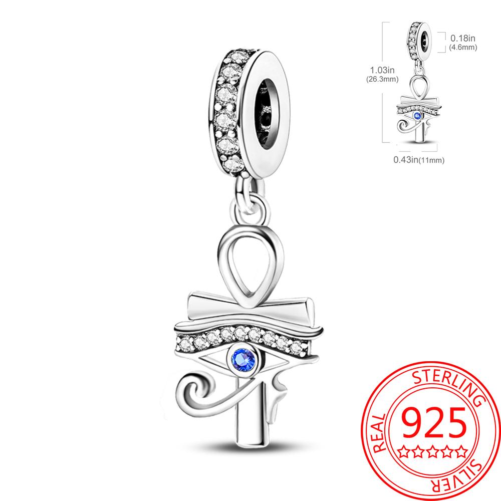 Mysterious Copper Love Evil Eyes Celtic Knot Palm Pendant Beads Safety Clip Fit Brand Bracelet Premium Gift Diy