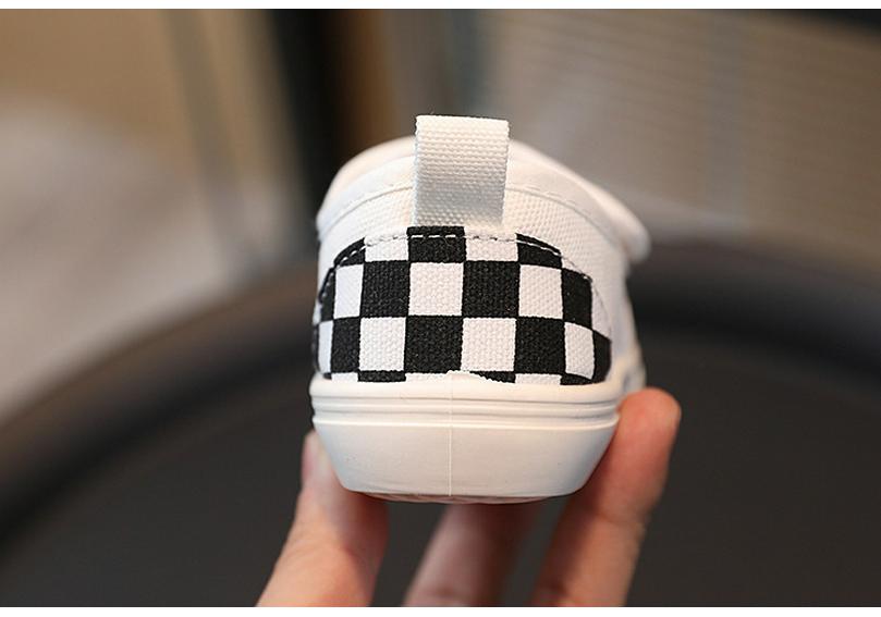 Plaid Canvas Shoes for Kids - Spring & Autumn 2026 Collection, Indoor Shoes for Boys & Girls