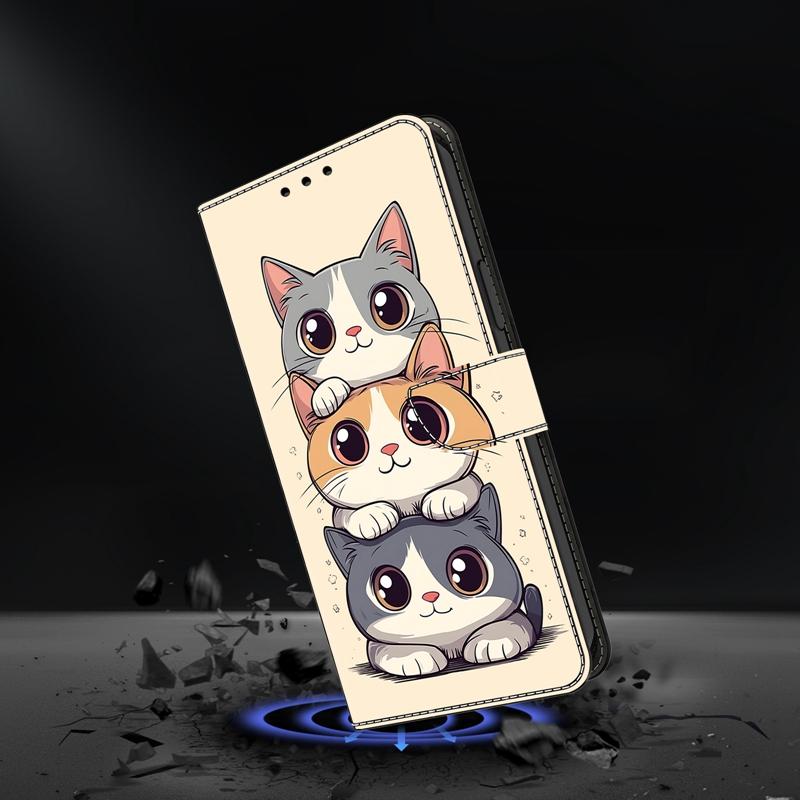 Flip Phone Case for Funda Samsung Galaxy A57 A37 A27 A17 A07 A56 A36 A26 A16 A06 5G 4G Cute Painted Leather Wallet Holder Cover