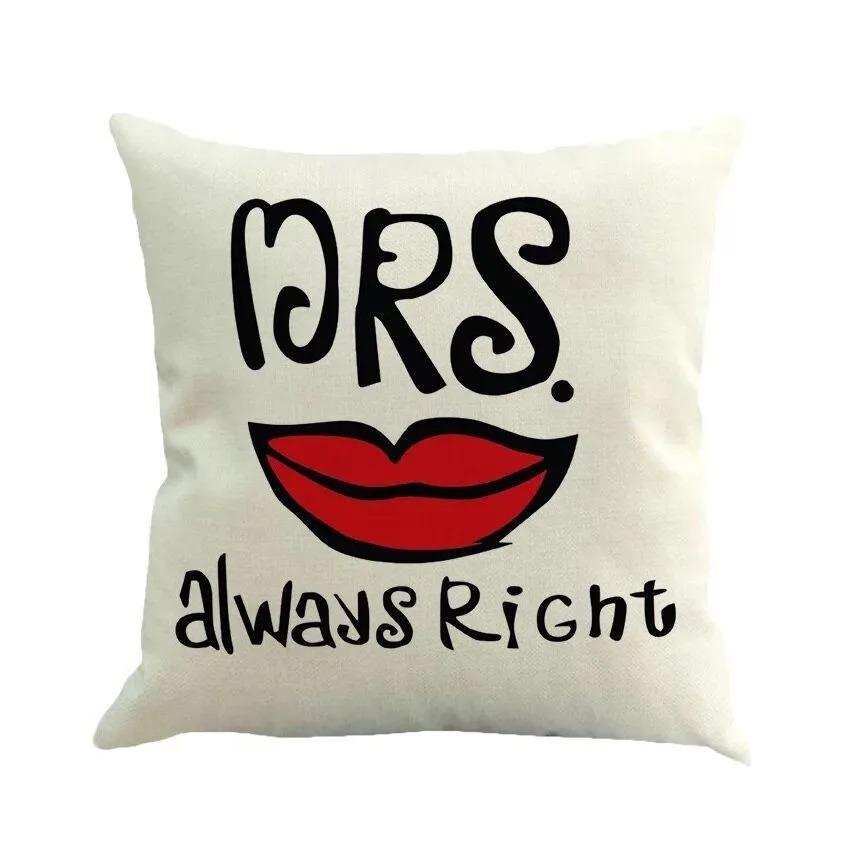 Couple Print Decorative Pillowcases Living Room Office Home Pillowcases Car Ornaments