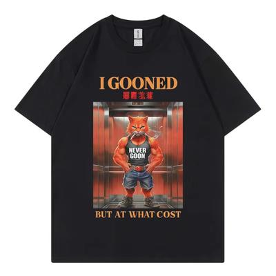 I Gooned But At What Cost Funny T-shirt Japanese Goon Meme Graphic T Shirts Men's Women's Casual Fashion Short Sleeve T-shirts