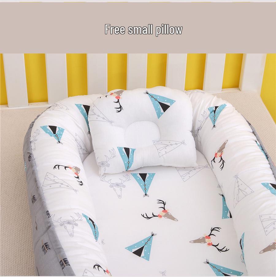 Hemei Portable Baby Nest: Anti-Pressure Pillow & Travel Bed