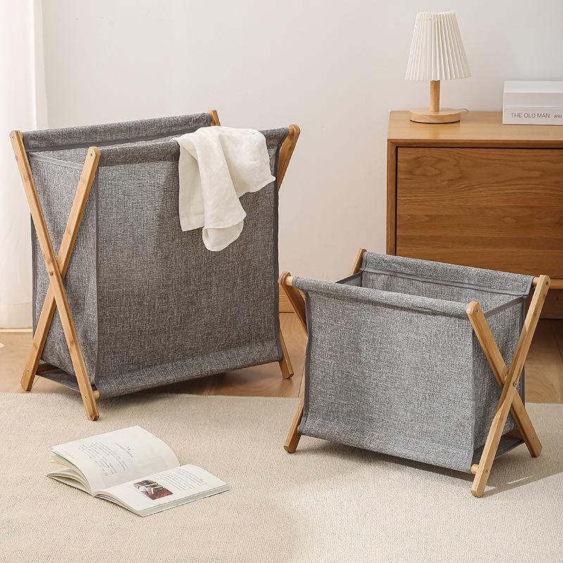 Solid Wood Foldable Laundry Hamper: Large, Durable Storage Basket for Clothes in Laundry Room or Bathroom.
