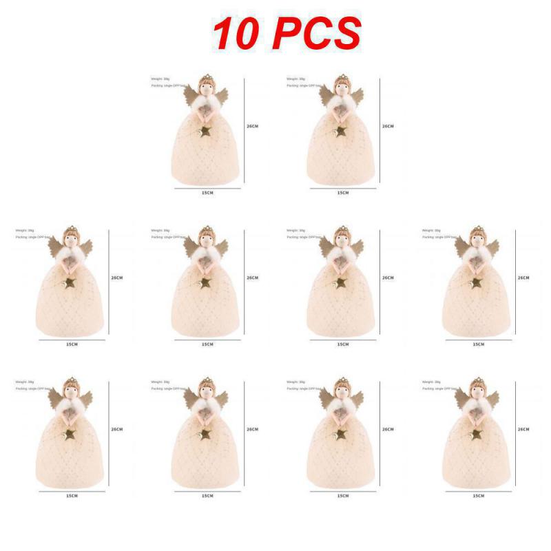 1~10PCS Cartoon Cute Angel Pendant Christmas Tree Topper Delicate Top Angel Statue Ornament For New Year Home Christmas