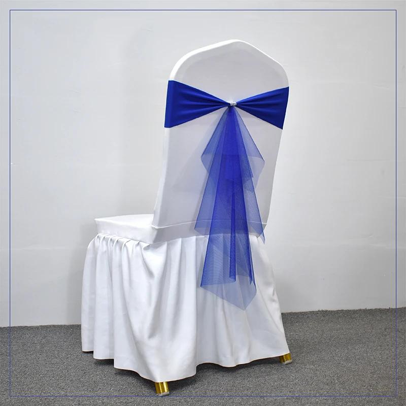1050 шт эластичные спандексовые ленты-банты для стульев с лентой из органзы для банкета вечеринки свадьбы эластичные пояса для стульев 10 pcs королевский синий 2774₽