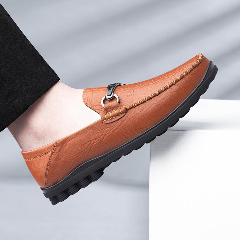 Chaussures Décontractées pour Hommes en Cuir Véritable Noir Printemps Été Mocassins à Enfiler Hommes Ballerines Italiennes Souples Mocassins de Conduite Légers Taille 37-45