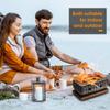 Japanese Style BBQ Grill Portable Barbecue Stove Aluminium Household Charcoal Grill with Wire Mesh Wooden Base Barbecue Tools