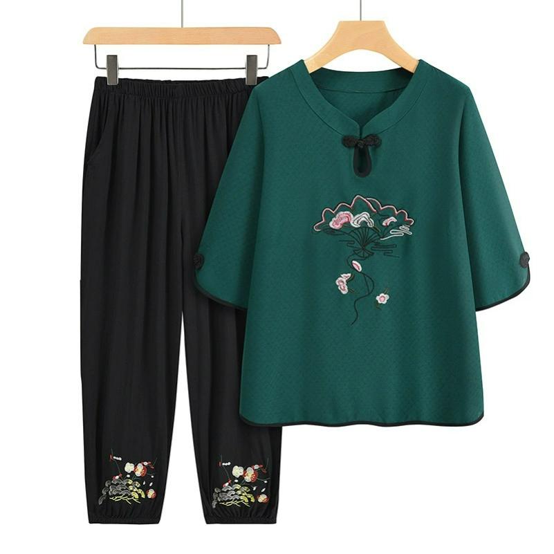 

Женский костюм-двойка Весна-Лето Модная одежда Костюм L зелёный