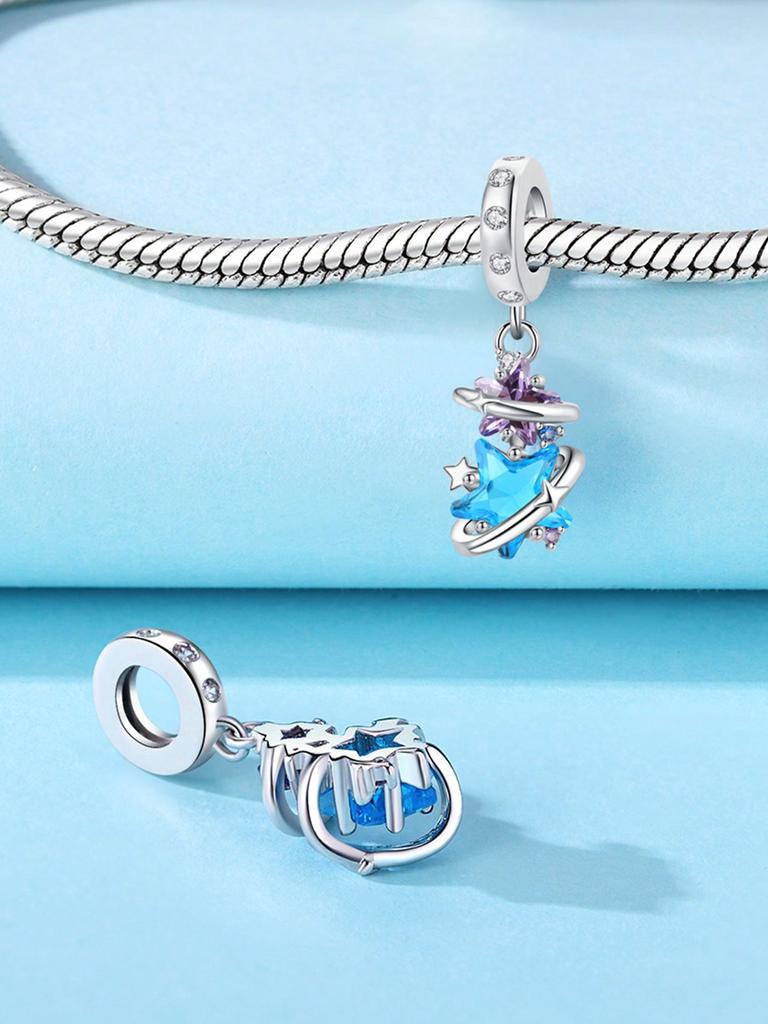 Charms Plata Blue Ocean Star Beads Charm Copper Plated Fit Charms Copperoriginal Bracelet For Jewelry Making Diy Charm