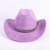 Neue Farbe Western Cowboyhut Herren und Damen Pendler Vielseitig Einfacher Stil Breiter Rand Zylinder Sonnenhut