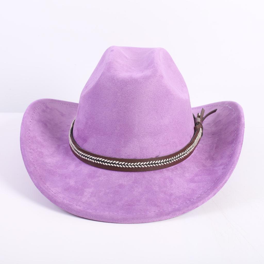 Neue Farbe Western Cowboyhut Herren und Damen Pendler Vielseitig Einfacher Stil Breiter Rand Zylinder Sonnenhut