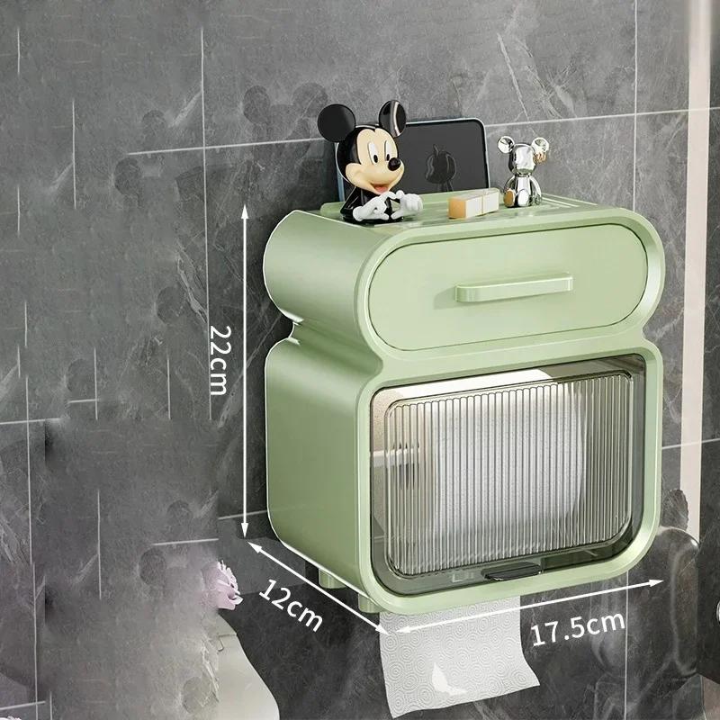 Toilet Paper Holder Wall Mounted Non Perforated Waterproof Tissue Box Storage Rack Paper Drawer Bathroom Accessories