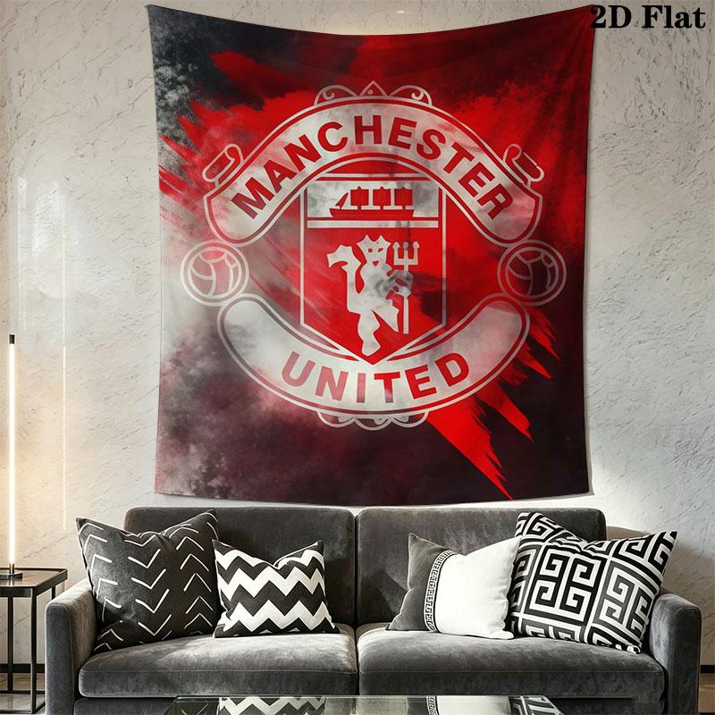 Man Utd C Wall Hanging Printed Fabric Blanket Decorative Tapestries for Bedroom Living Room Home Decor