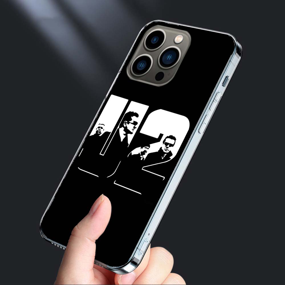 Band U2 Phone Case For Iphone 16E 15 Pro 14 Plus 17E 16 17 Pro Max Air 11 12 13 Mini Shockproof Capa Cute Cover TPU Clear