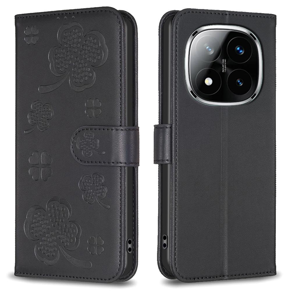 For Xiaomi Redmi Note 14 Pro 4G Case Clover Pattern Wallet Stand View Leather Phone Cover