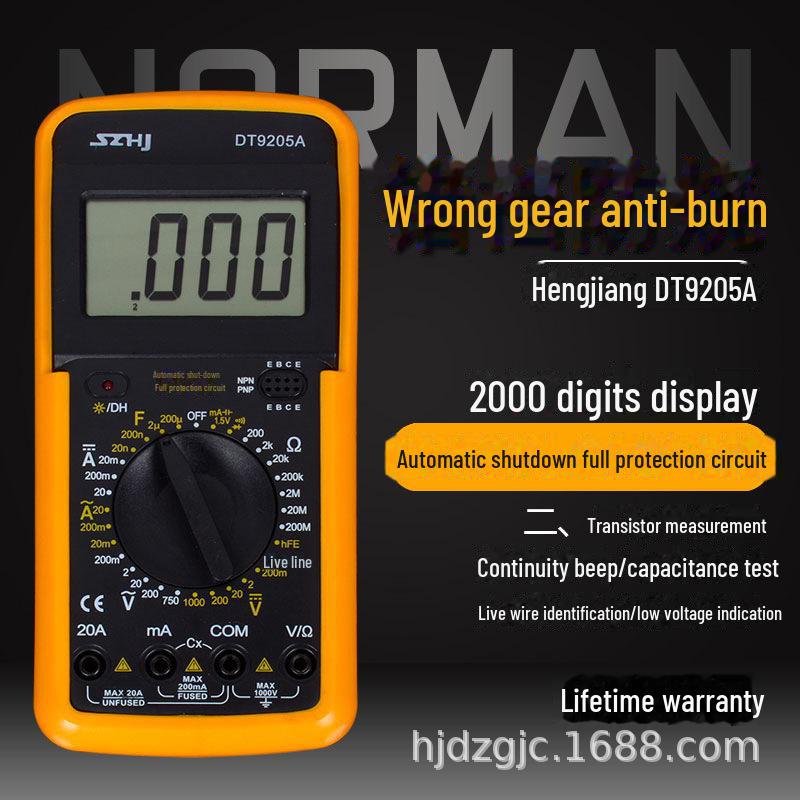 High-Precision DT9205A Digital Handheld Multimeter