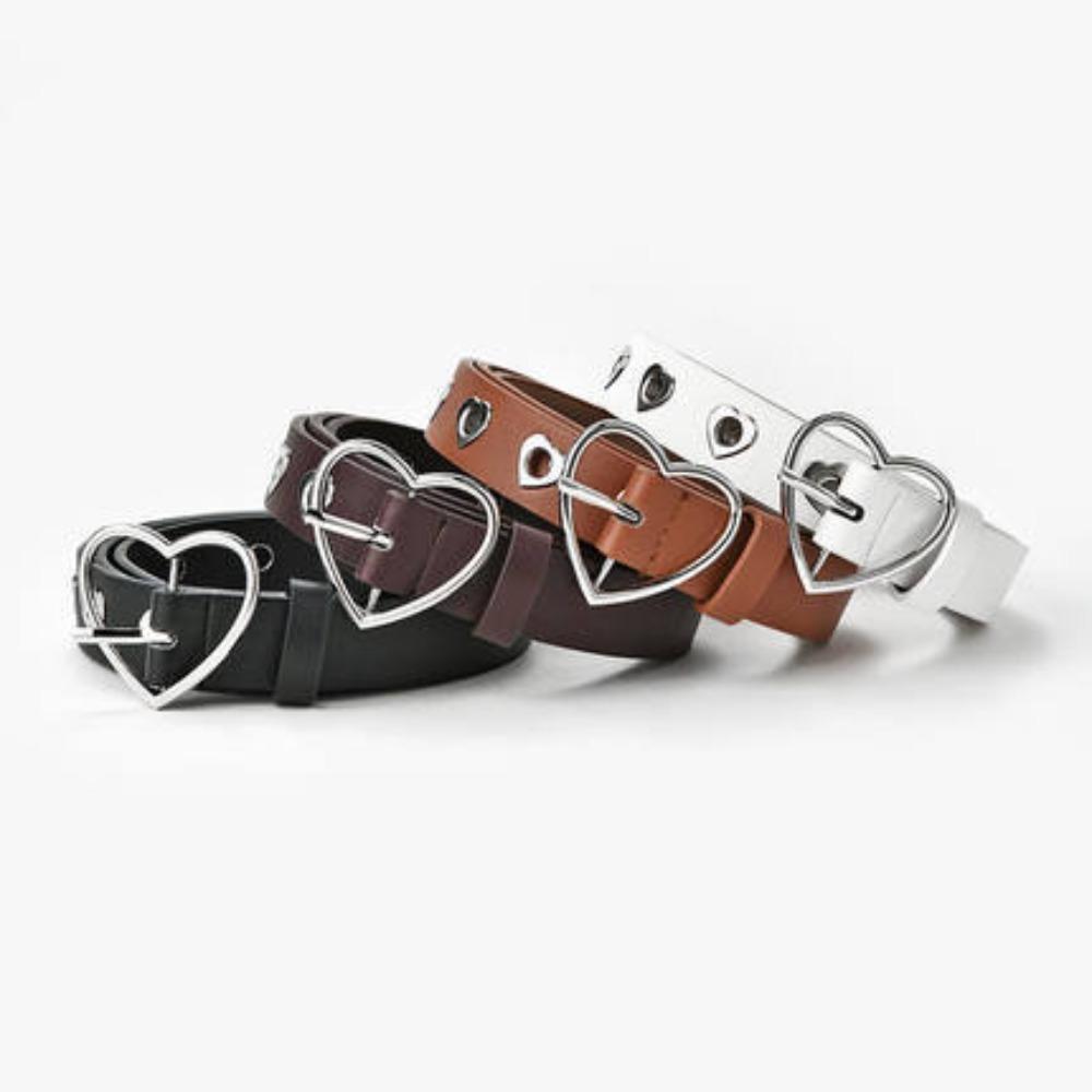 Punk Style High-end PU Leather Cardioid Pin Buckle Belt Women's Waist Straps for Jeans & Casual Wear Fashion Novelty Waistband