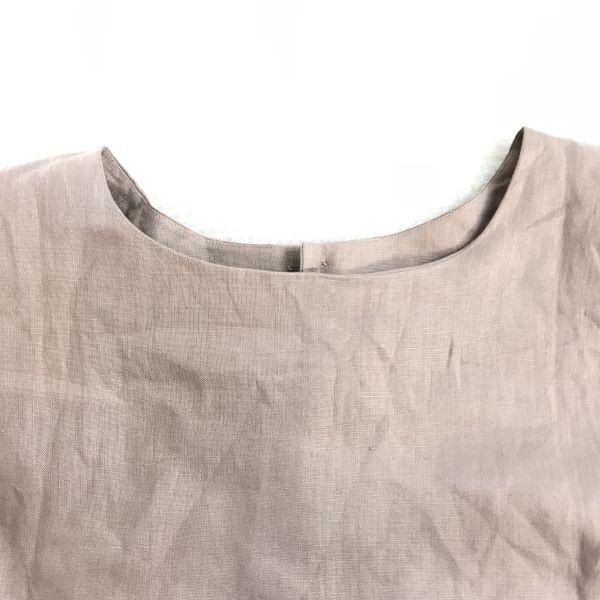 Chalet Blanc vintage linen short sleeve blouse women's L beige(USED)
