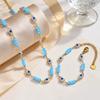 Böser Blick Halskette Blaue Perlen Gliederkette Choker für Damen Glücksschutz Türkischer Nazar Schmuck