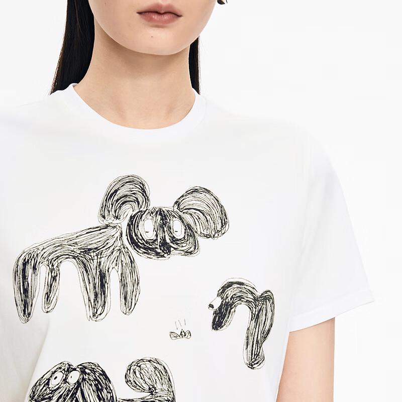 JNBY 25 Autumn Animal Graphic Cotton Blend T-Shirt