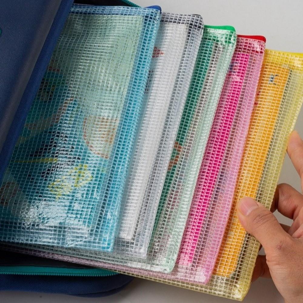 Thick Mesh Zipper Pouch Waterproof Bill Storage Bag Multipurpose Stationery Organizer  Students