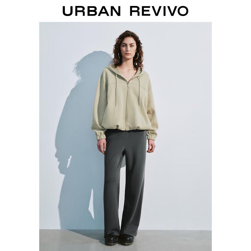 UR 2025 Spring Women's Versatile Half-Elastic Flare Pants