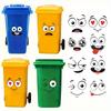 1PC Cartoon Expression Face Trash Can Stickers Waterproof for DIY Bathroom Door Wall Glass Window Self-adhesive Vinyl Decals