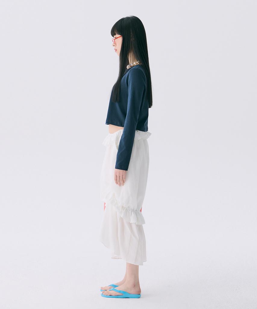 Jun Jun Space Vol12. Frill Long Skirt_White(Vol12. Frill Long Skirt_White