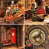 Moin moin Puppenhaus Miniatur DIY-Bausatz Einfache Magische Bahnhof und Dampf Märchen Fantasy Entspannend 3D Holz Erwachsenen Zubehör LED-Licht 2601dh481