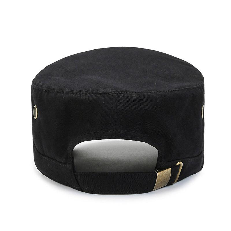 New Flat Top Hat Outdoor Casual Flat Top Hat Versatile Sports Sun Hat Pure Cotton Fashion Four Seasons