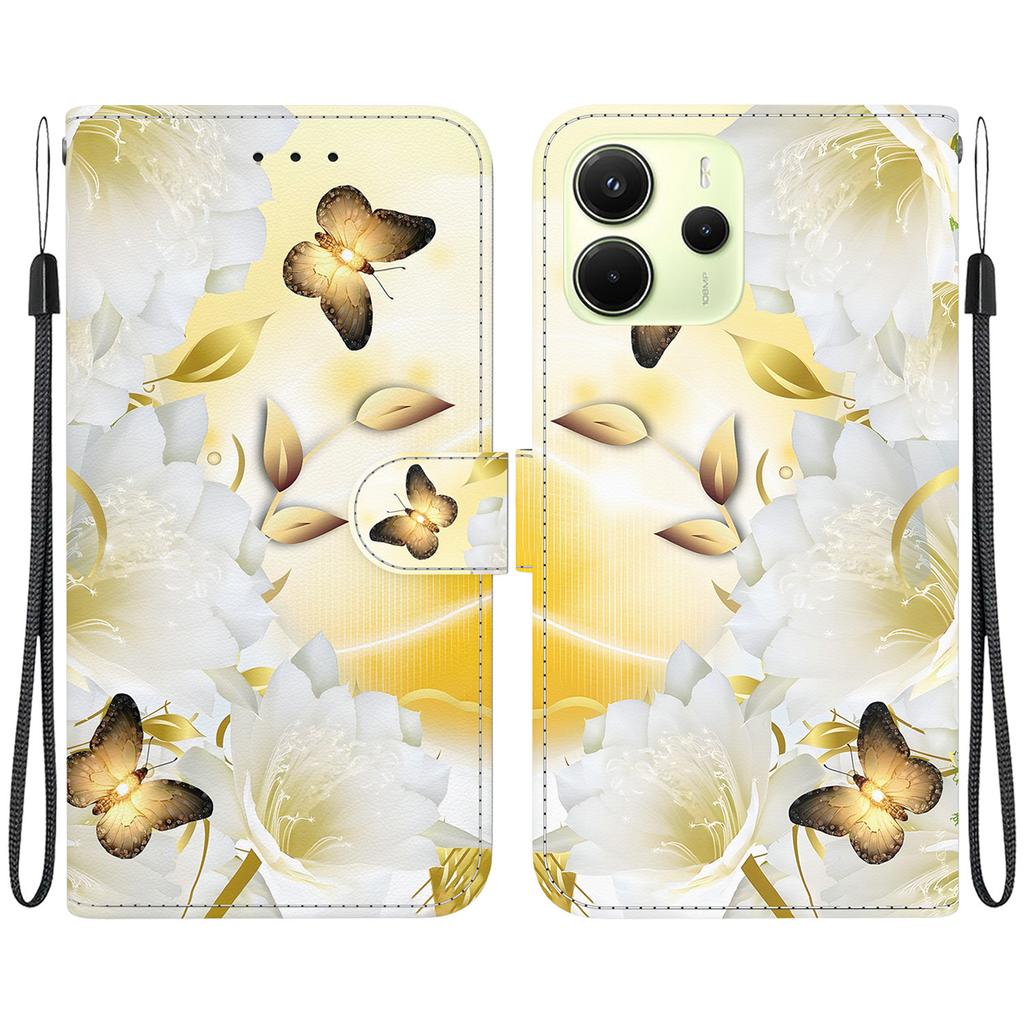 For Xiaomi Redmi Note 14 4G (163.25mm) Wallet Phone Case Anti-Drop Leather Flip Cover Pattern Printing