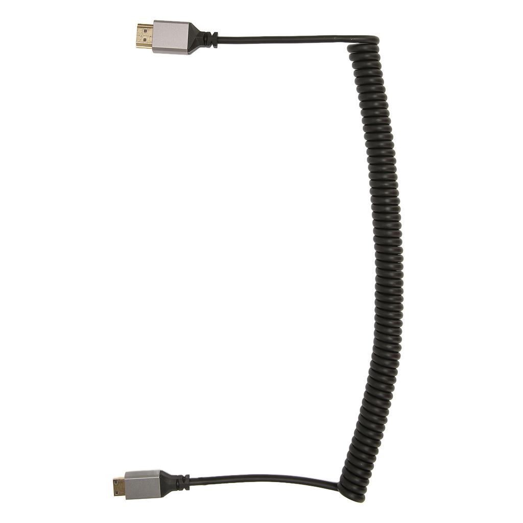 Mini HD Multimedia Interface Spring Adapter Cable 4K 60Hz 18 Gbps Extension Cable for Tablet Camera TV Monitor Mini