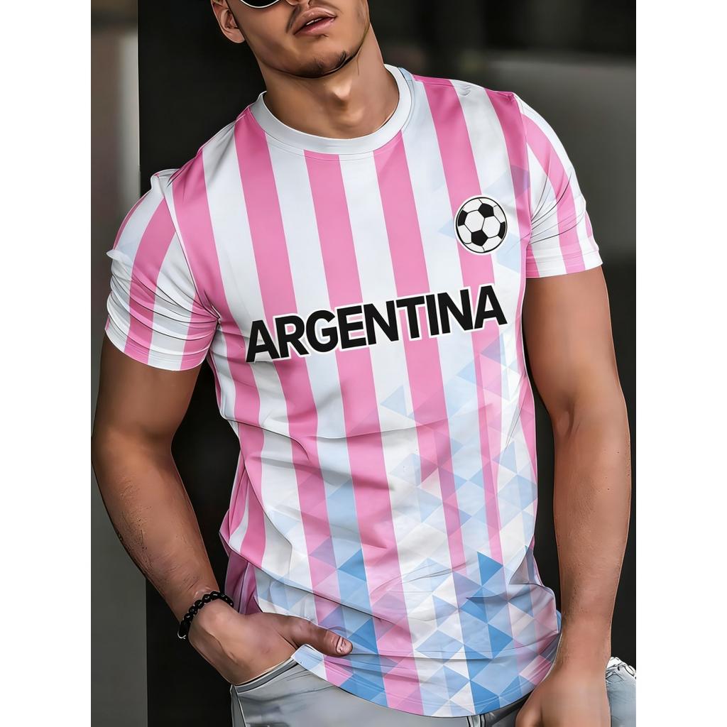 Contrast striped printed T-shirt