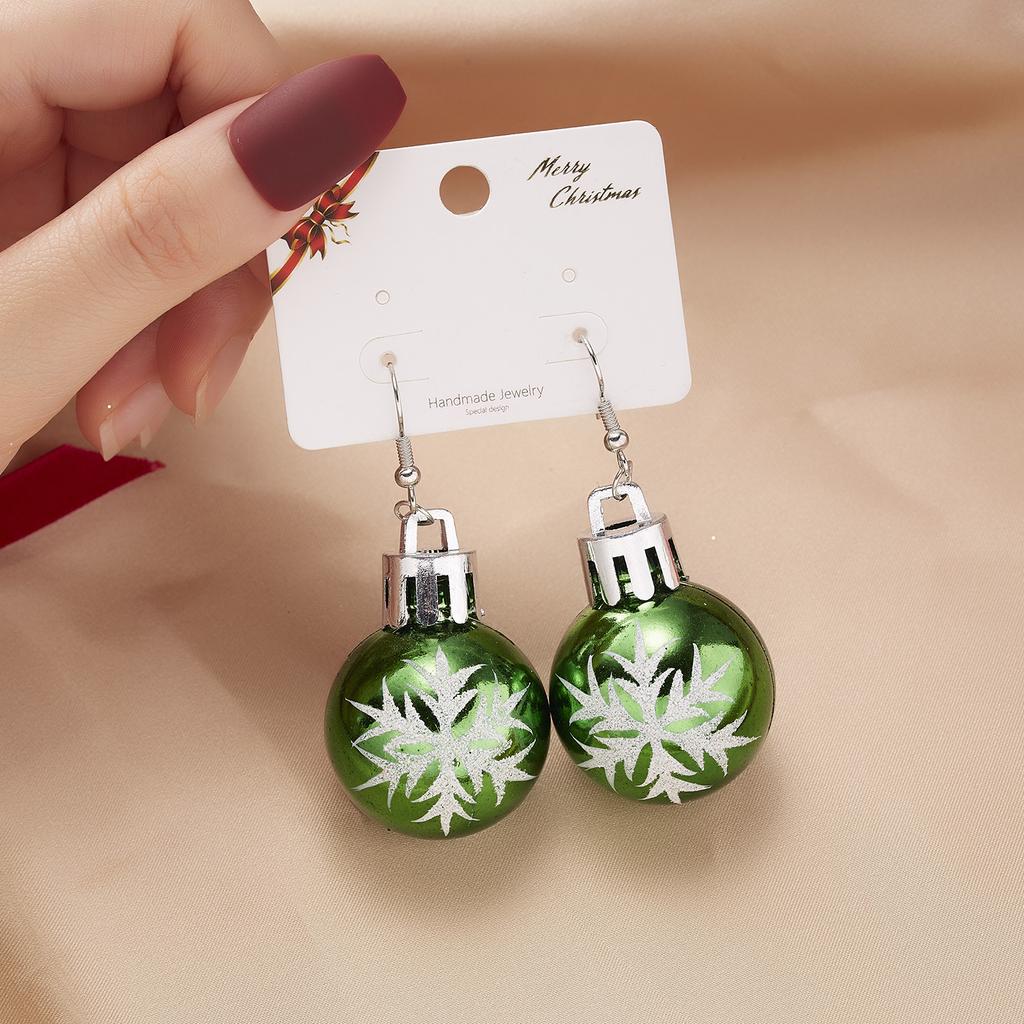 Fashion Christmas Earrings 2024 New Creative Christmas Bulb Drop Earrings For Women Christmas Gift Colorful Ball Dangle Earrings