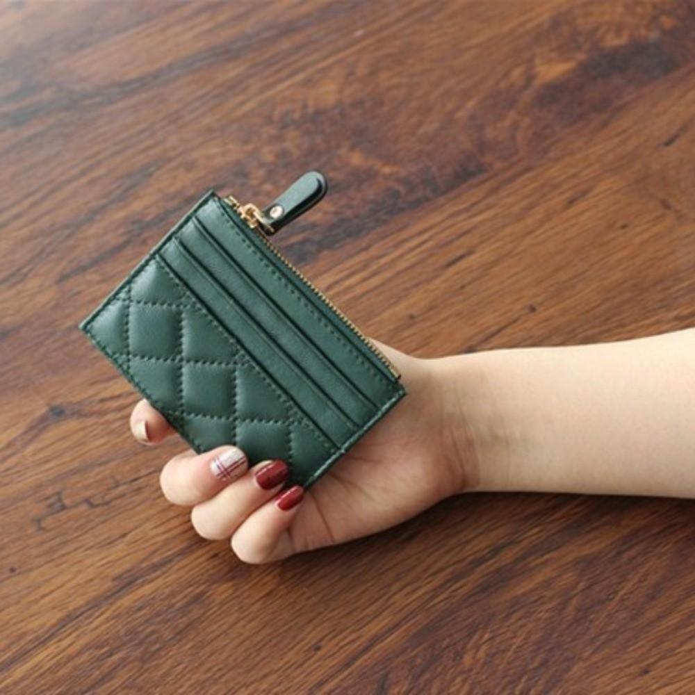 

Fashion Portable Mini Coin Purse Genuine Leather Multiple Card Slots Card Holder Ultra-thin Zipper Wallet