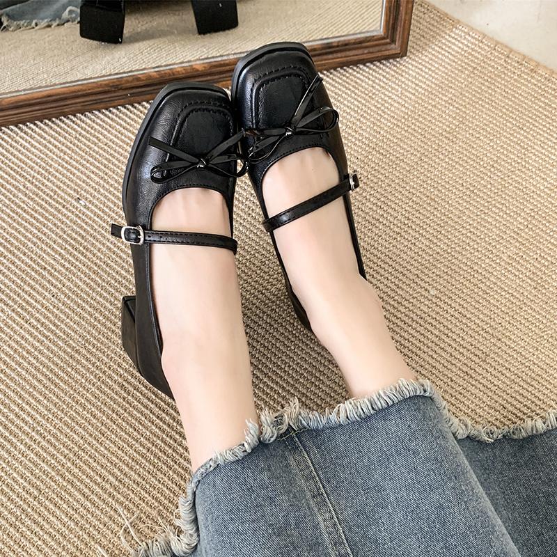 Mode Frühling Herbst Neuer Stil Luxusschuhe Mode Flache Runde Zehenpartie Mittelhohe Absatzschuhe Damen Elegant Outdoor Einzelne Pumps Schuhe Zapatos