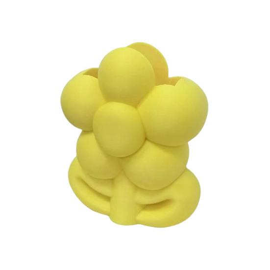 3D Printed Flower Shape Makeup Brush Holder, Floral Pen Pencil Holder, Aesthetic Cute Flower Home Decor, Desktop Organizer for Home Office жёлтый