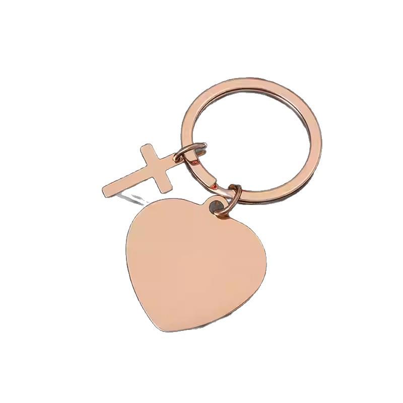 Heart-Shaped Engravable Metal Keychain - Laser Color Print, Festival Gift