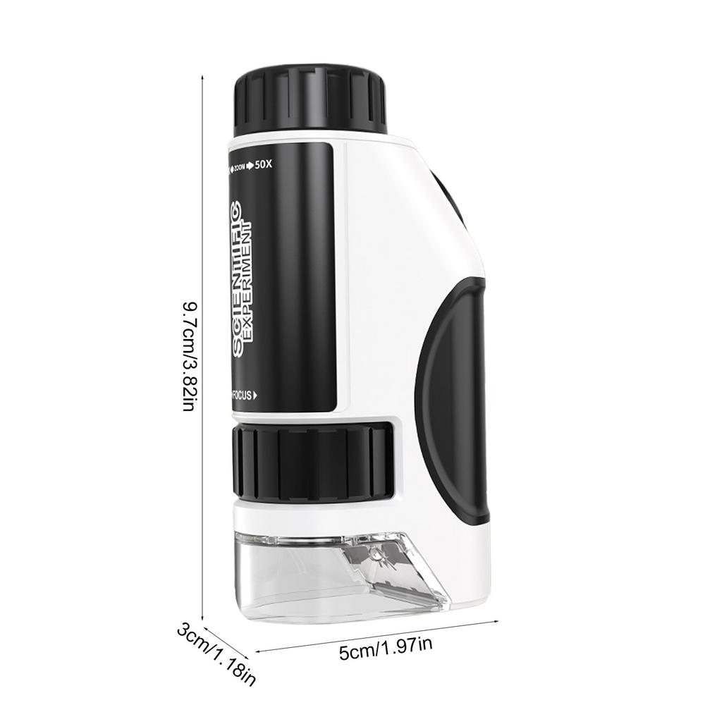 

Pocket Microscope 60x To 120x LED Light Source Kids Beginner Preschool Science Experiments For Kids Educational Science Kits For чорний