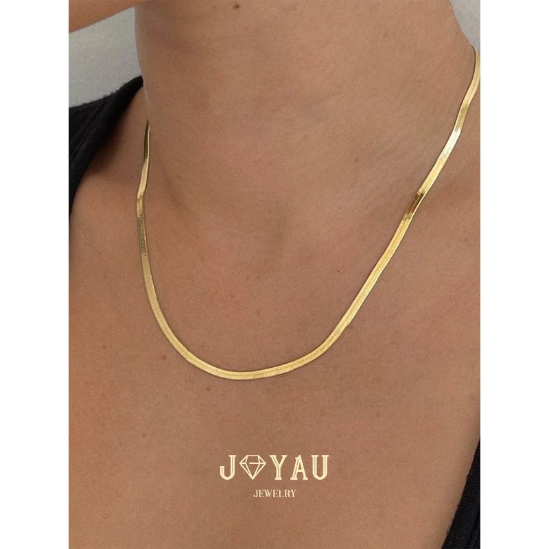 Joyau Fashion 18K Gold Fashionable Titanium Steel Snake Bones Chain Gold [One Piece]