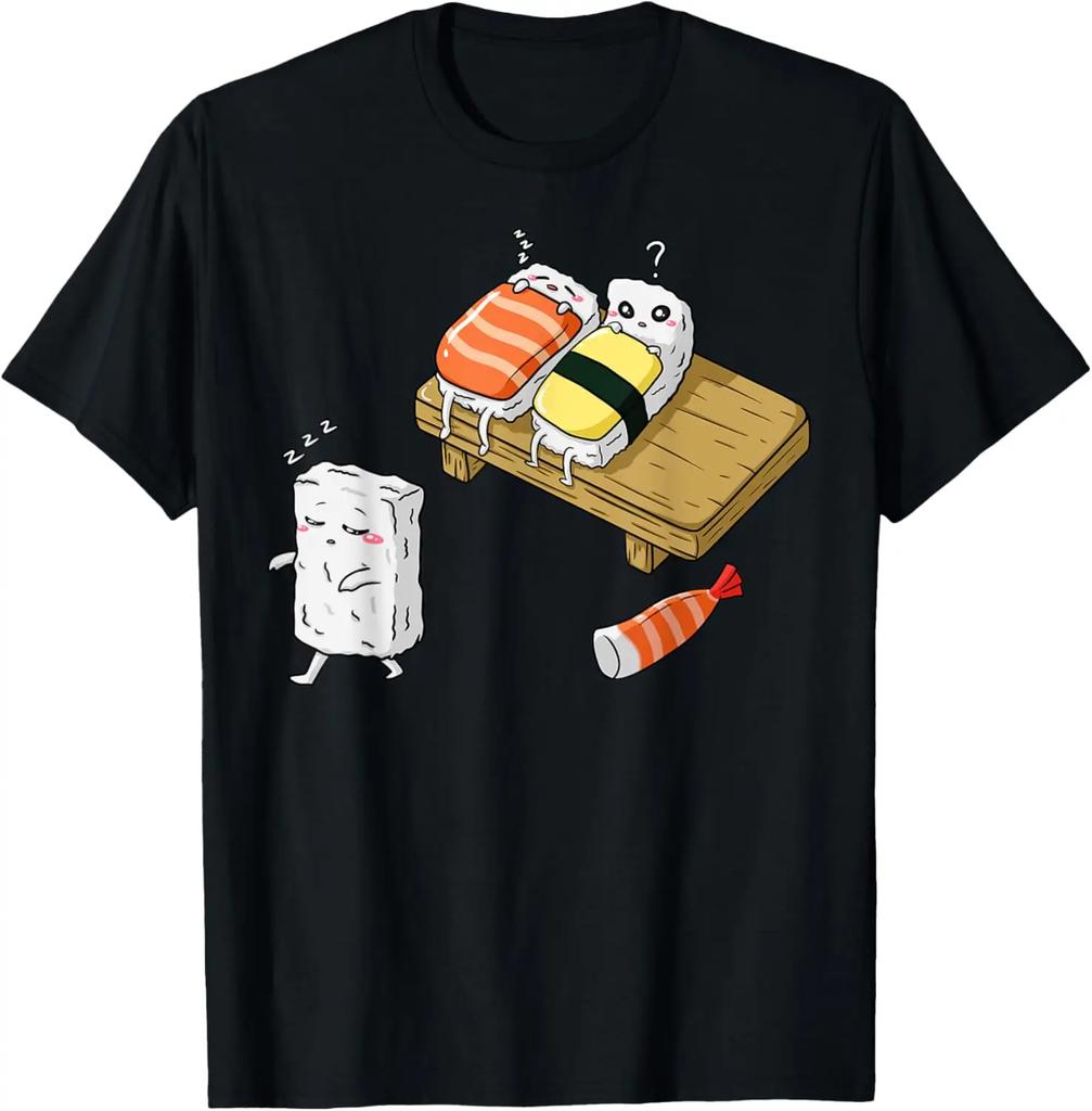 Sleepwalking Sushi Funny Graphic Tee Soft Cotton Casual Crew Neck TShirt For Unisex