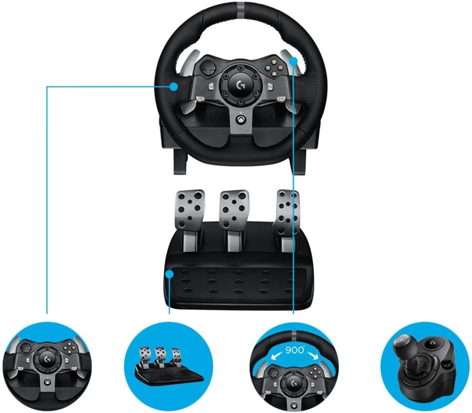 Logitech G920 Driving Force Wired Steering Wheel PC/Xbox One Black (941-000123)