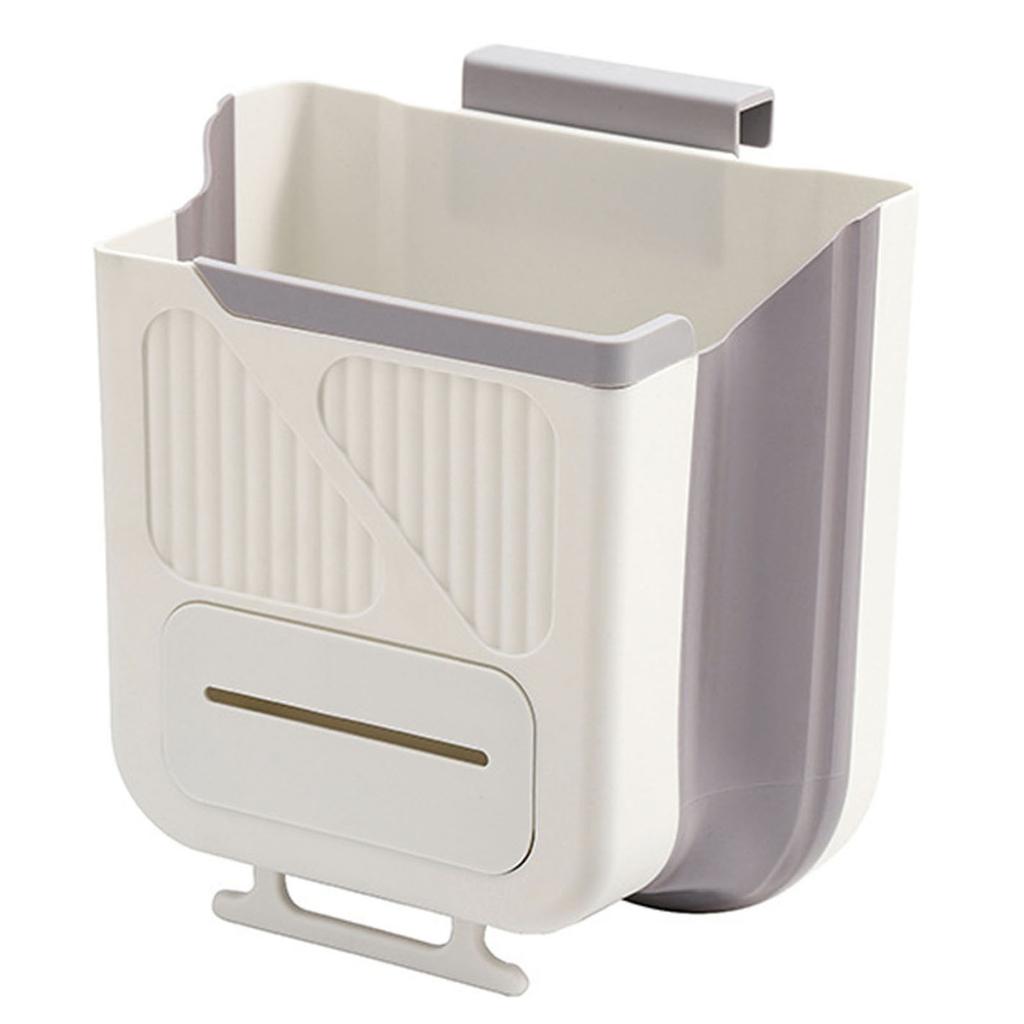 7L Compact Travel Trash Can Space-Saving Wall-Mounted Garbage Can Plastic for Countertop Under Sink Bathroom Cabinet and RV