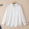 ZANZEA Camicetta casual da donna con colletto rovesciato, tinta unita, ampia, a maniche lunghe